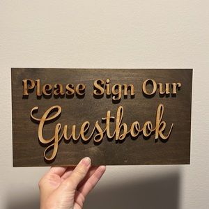 Please sign our Guestbook wooden sign